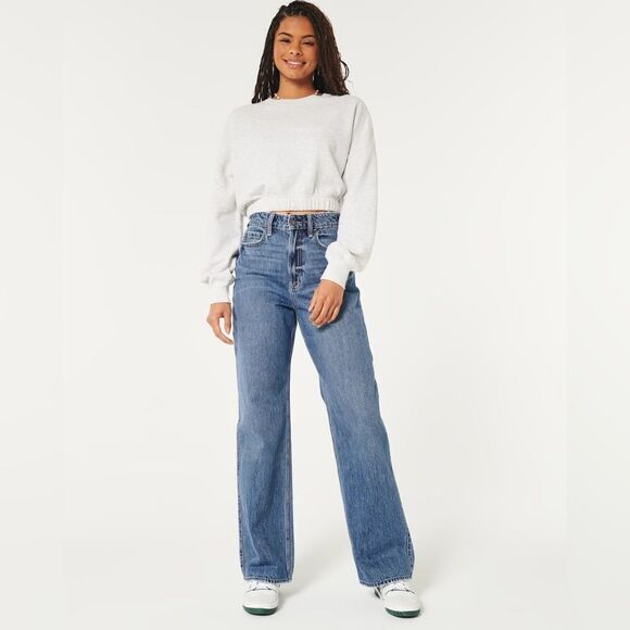 Hollister Denim - Hollister ULTRA HIGH RISE jeans pants in‎ MEDIUM WASH BAGGY JEANS size 29 8